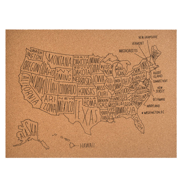 US Map Cork Board Image 1
