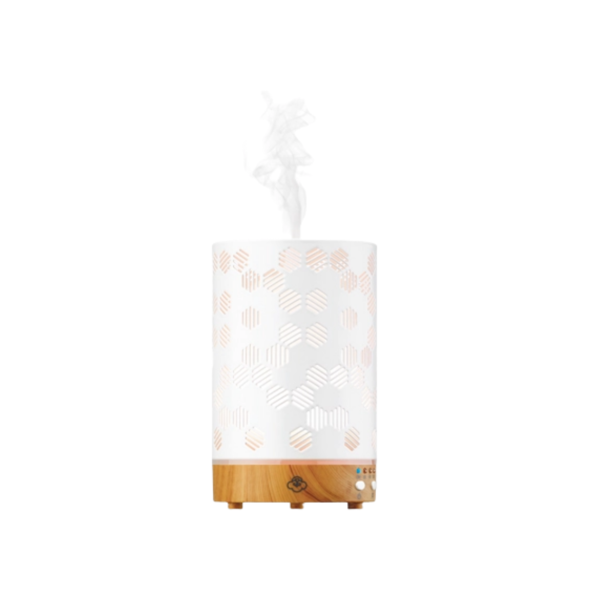 Honeycomb White Metal Diffuser with LED Lights Image 1
